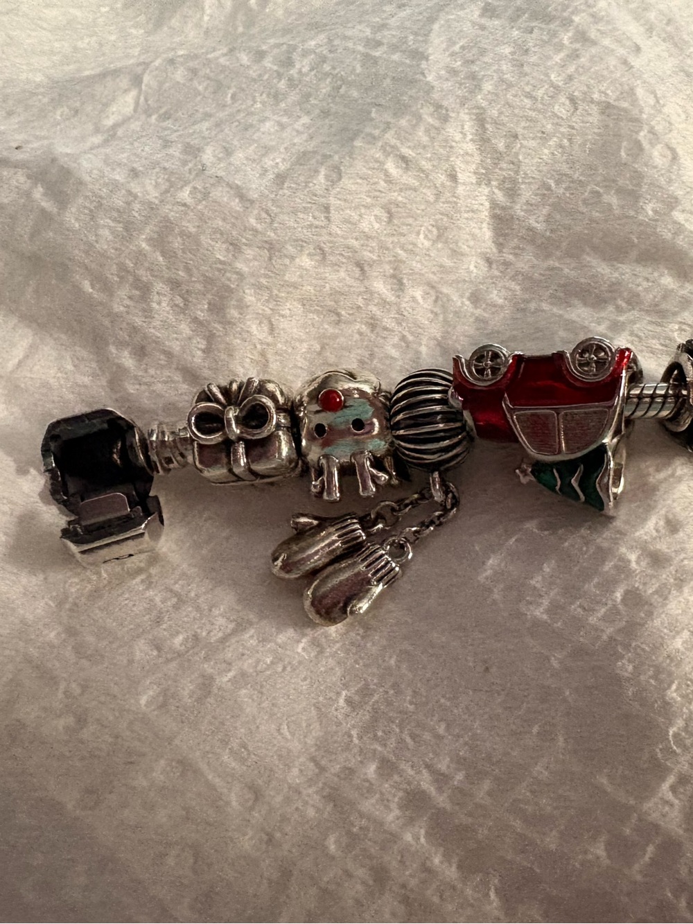 Pandora barrel clasp Christmas theme bracelet - Picture 3 of 8